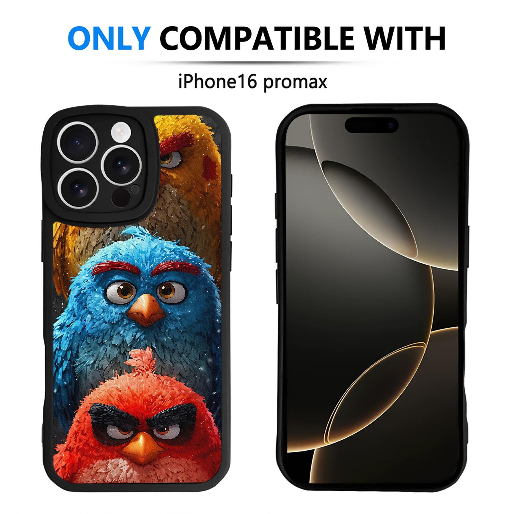 （画像用） Angry Birds アングリーバード 【iPhone 16シリーズ対応】シリコンスマホケース（レザー調） 材質：シリコン